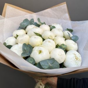 White peonies bouquet